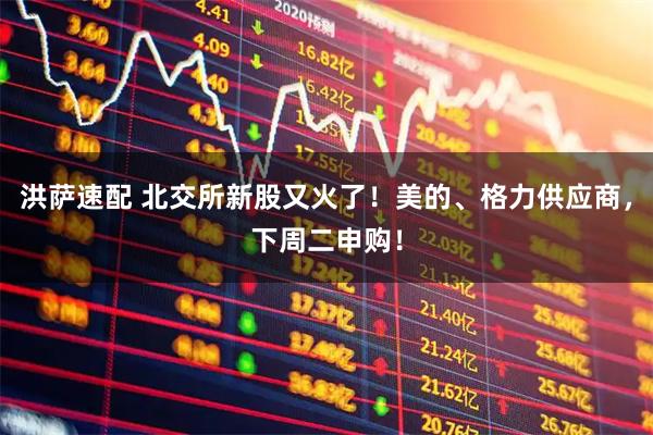 洪萨速配 北交所新股又火了！美的、格力供应商，下周二申购！